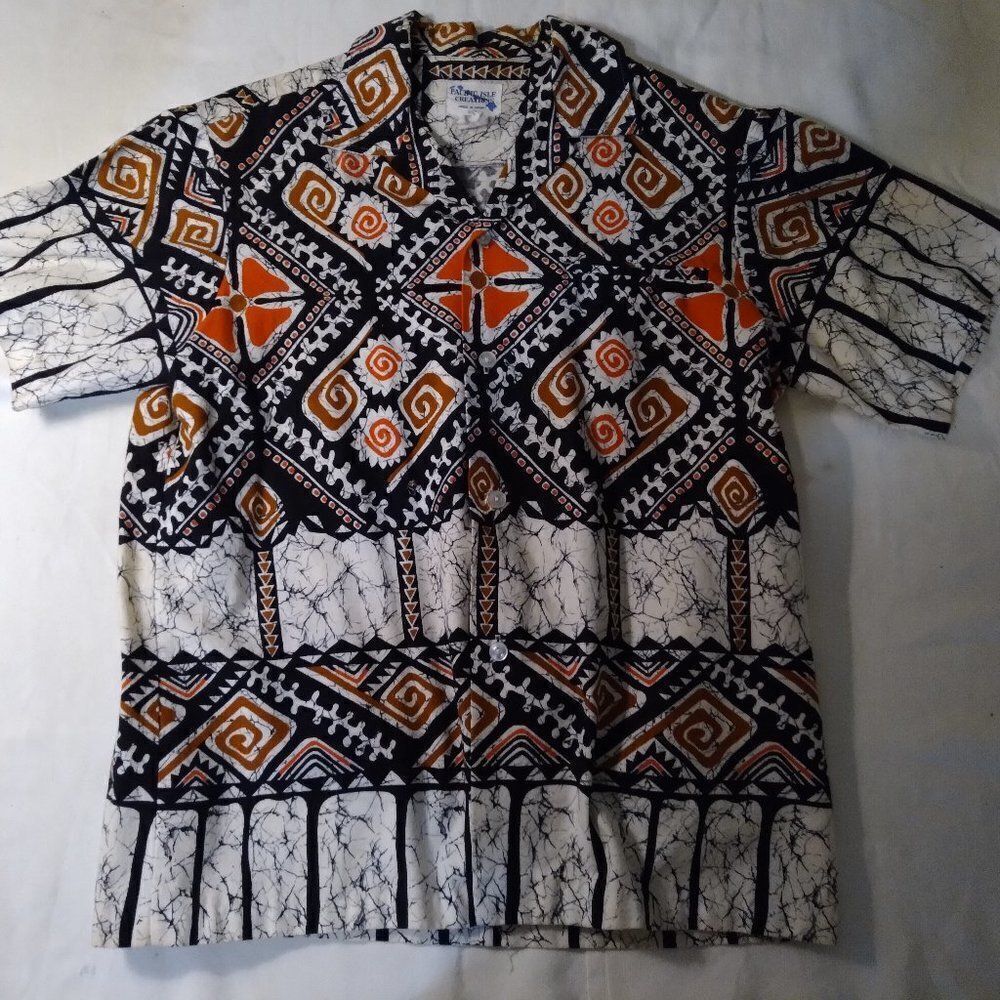Vintage Pacific Isle Creations Pattern Hawaiian Shirt